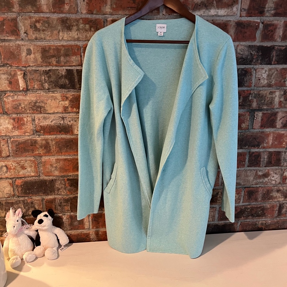 J. Crew Aqua Cardigan Sweater Open Front